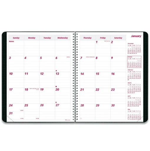 Brownline 14-Month: Dec 2025 to Jan 2027 8.88 in. x 7.13 in. DuraFlex Planner - Black Cover