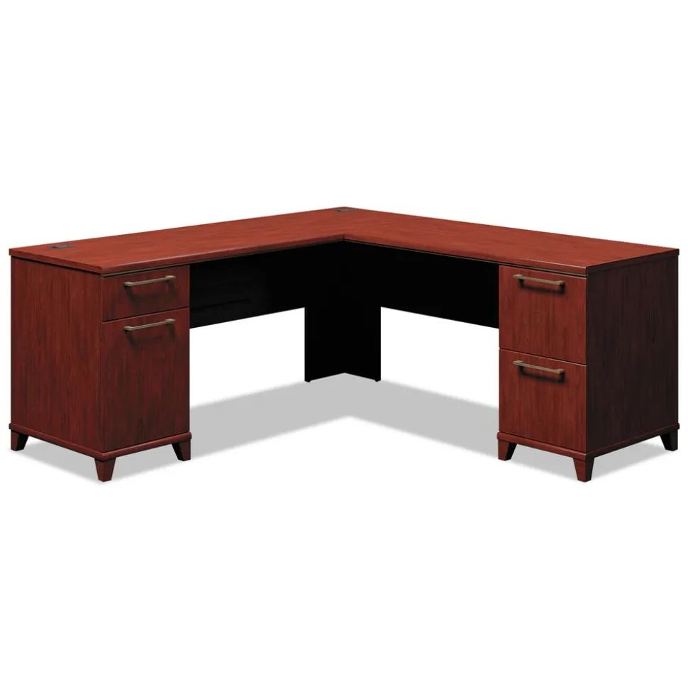 Bush 70.13 in. X 70.13 in. X 29.75 in. Enterprise Collection L-Desk Surface - Harvest Cherry