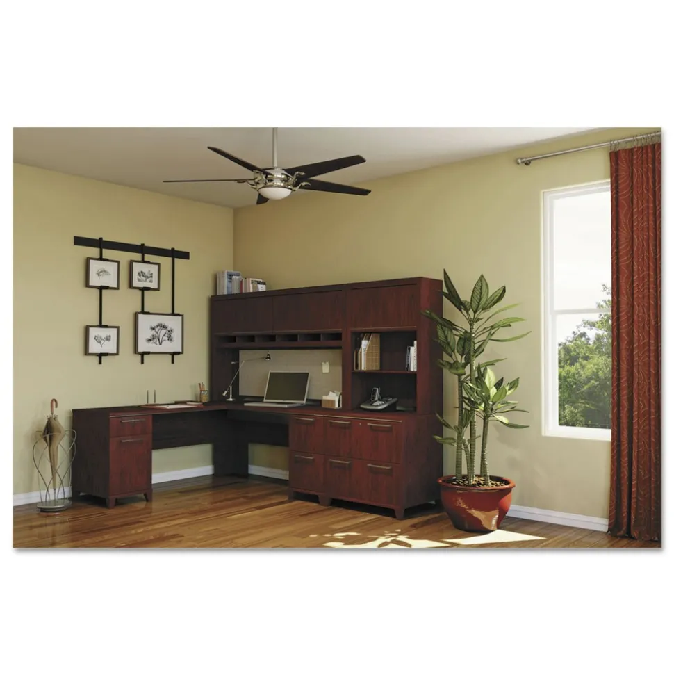 Bush 70.13 in. X 70.13 in. X 29.75 in. Enterprise Collection L-Desk Surface - Harvest Cherry