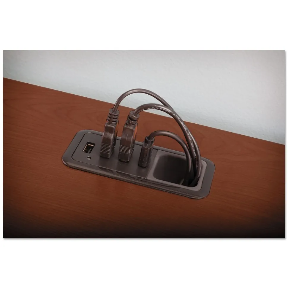 Bush 70.13 in. X 70.13 in. X 29.75 in. Enterprise Collection L-Desk Surface - Harvest Cherry