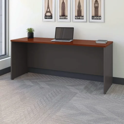 Bush 71.13 in. x 23.38 in. x 29.88 in. Series C Collection 72W Credenza Shell - Hansen Cherry