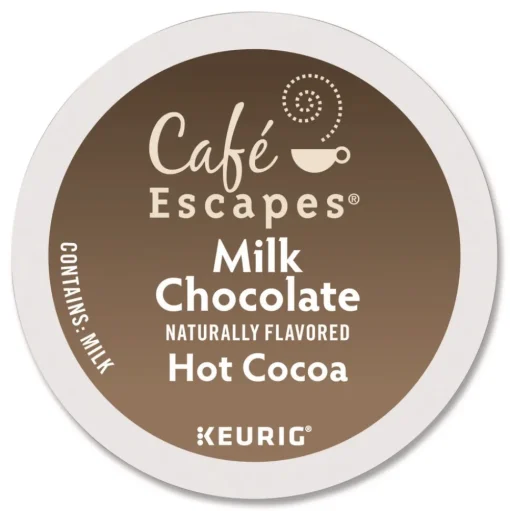 Cafe Escapes 5000330121 Hot Cocoa K-Cups - Milk Chocolate (96/Carton)