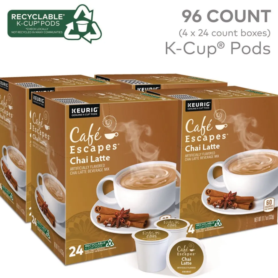 Cafe Escapes 5000330124 K-Cups - Chai Latte (96/Carton)