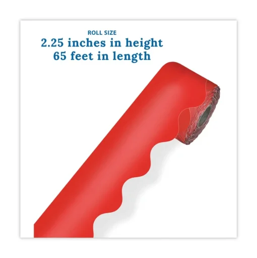 Carson-Dellosa 2.25 in. x 65 ft. Rolled Scalloped Borders - Red