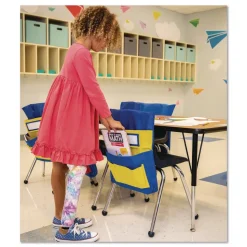 Carson-Dellosa 15 in. x 1.5 in. x 19 in. Fabric Chairback Buddy for Student Chairs - Medium, Blue/Yellow