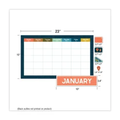 Carson-Dellosa 123-Piece 23 in. x 13 in. Let's Explore Calendar Bulletin Board Set - Multicolor