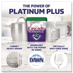 Cascade Platinum Plus 28.4 oz. Tub ActionPacs Dishwasher Detergent Pods - Fresh Scent (3/Carton)