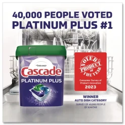 Cascade Platinum Plus 28.4 oz. Tub ActionPacs Dishwasher Detergent Pods - Fresh Scent (3/Carton)