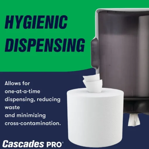 Cascades PRO 7.3 in. x 10 in. 2-Ply Select Center-Pull Paper Towels - White (6 Rolls/Carton)