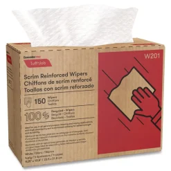 Cascades PRO 9.25 in. x 12.5 in. 4-Ply Tuff-Job Scrim Reinforced Wipers - White (10 Boxes/Carton)