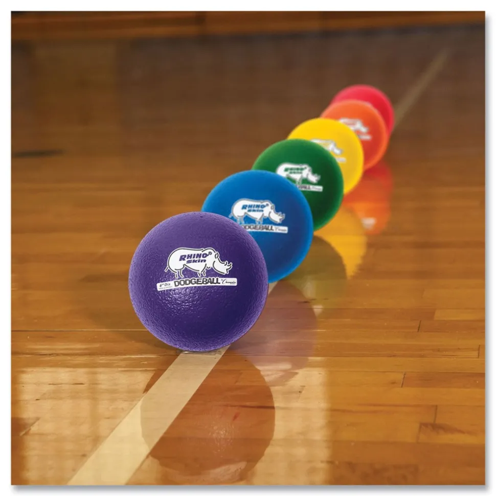 Champion Sports 6 in. Diameter Rhino Skin Dodge Ball Set - Assorted (6/Set)