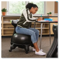 Champion Sports Fitpro Ball Chair, Supports Up To 200 Lb, Gray