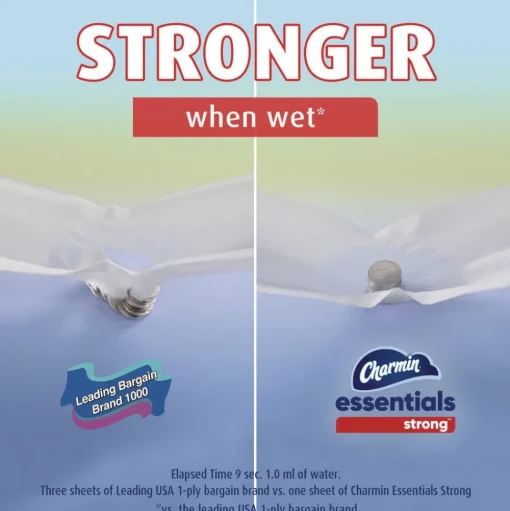 Charmin Essentials Strong 1-Ply Septic Safe Bathroom Tissue - White (4/Carton)