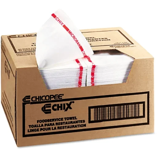 Chix 13 in. x 24 in. Reusable Fabric Food Service Towels - White (150/Carton)
