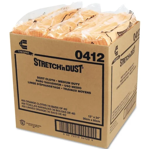 Chix 11-5/8 in. x 24 in. Stretch 'n Dust Cloths - Yellow (40 Cloths/Pack, 10 Packs/Carton)