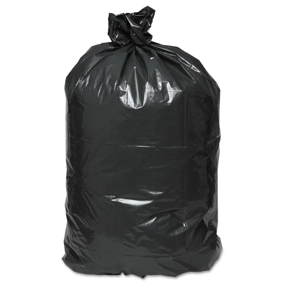Classic 56 Gallon 0.9 mil 43 in. x 47 in. Linear Low-Density Can Liners - Black (100/Carton)
