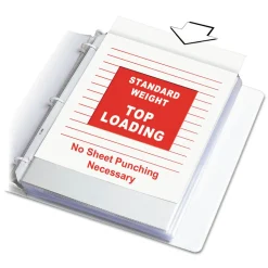 C-Line 3-Hole Punched Top Load 8.5 in. x 11 in. Insert Medium-Duty Standard Weight Polypropylene Sheet Protectors - Clear (100/Box)