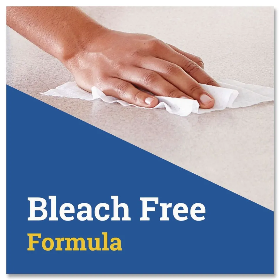 Clorox 7 in. x 8 in. 1-Ply Disinfecting Wipes - Lemon Fresh, White (75/Canister, 6/Carton)