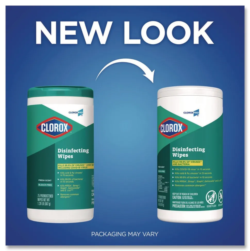 Clorox 7 in. x 8 in. 1-Ply Disinfecting Wipes - Fresh Scent, White