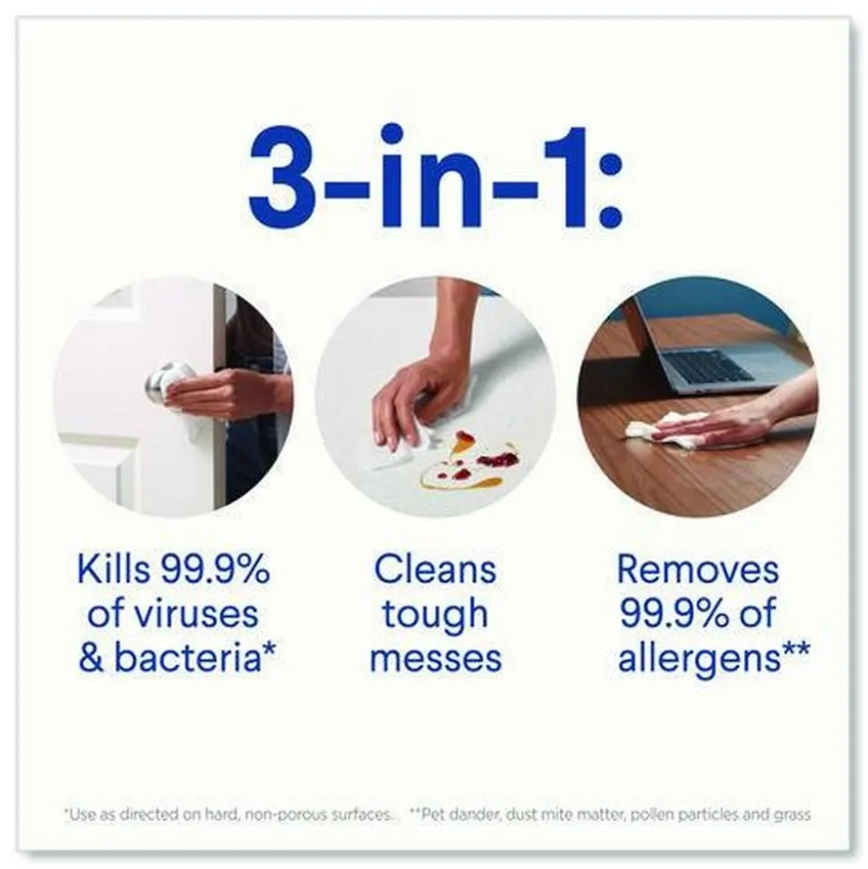 Clorox 8 in. x 7 in. 1-Ply Easy Pull Pack Disinfecting Wipes - Lemon Scent White (6 Boxes/Carton)