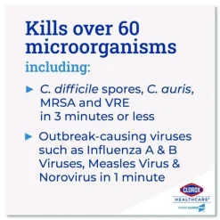 Clorox Healthcare 6.75 in. x 9 in. 1-Ply Individual Bleach Germicidal Wipes - Unscented White (6/Carton)