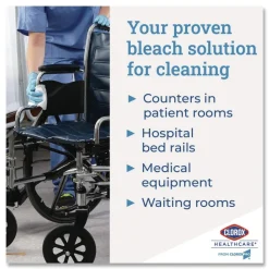 Clorox Healthcare 6 in. x 5 in. 1-Ply Bleach Germicidal Wipes - Unscented, White (150/Canister)