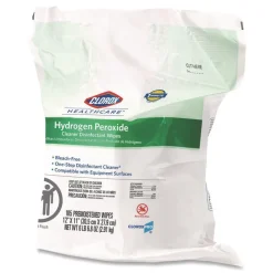 Clorox Healthcare 12 in. x 11 in. Hydrogen Peroxide Cleaner Disinfectant Wipes - Unscented White (2/Carton)