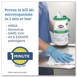 Clorox Healthcare 12 in. x 11 in. Hydrogen Peroxide Cleaner Disinfectant Wipes - Unscented White (2/Carton)