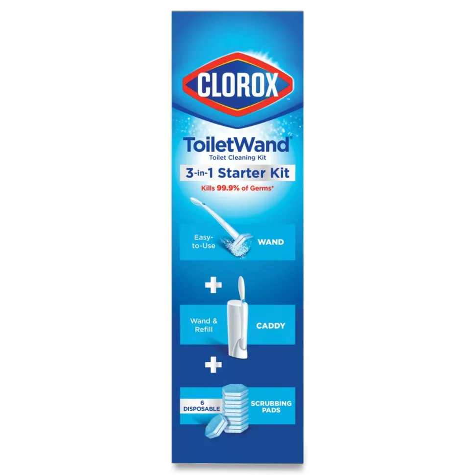Clorox ToiletWand Disposable Toilet Cleaning System with Handle/Caddy/Refills - White (6/Carton)