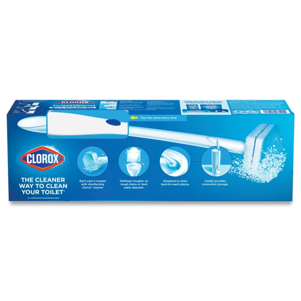 Clorox ToiletWand Disposable Toilet Cleaning System with Handle/Caddy/Refills - White (6/Carton)