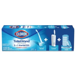 Clorox ToiletWand Disposable Toilet Cleaning System with Handle/Caddy/Refills - White (6/Carton)