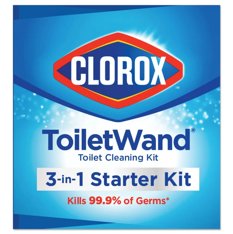 Clorox ToiletWand Disposable Toilet Cleaning System with Handle/Caddy/Refills - White (6/Carton)
