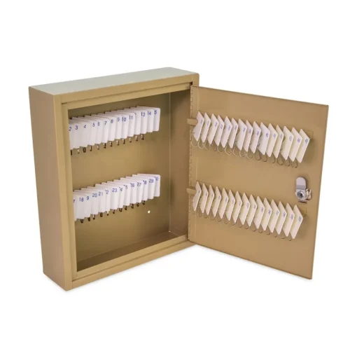 CONTROLTEK 10.63 in. x 3 in. x 12.13 in. 60-Key Metal Lockable Key Cabinet - Sand
