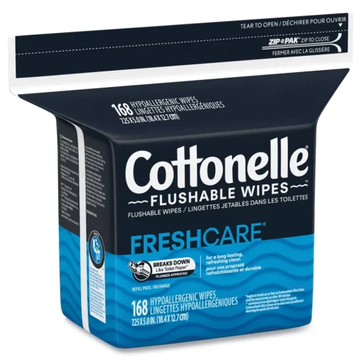 Cottonelle 10358 5 in. x 7.25 in. Fresh Care Flushable Cleansing Cloths - White