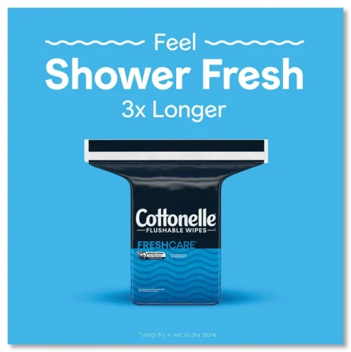 Cottonelle 10358 5 in. x 7.25 in. Fresh Care Flushable Cleansing Cloths - White