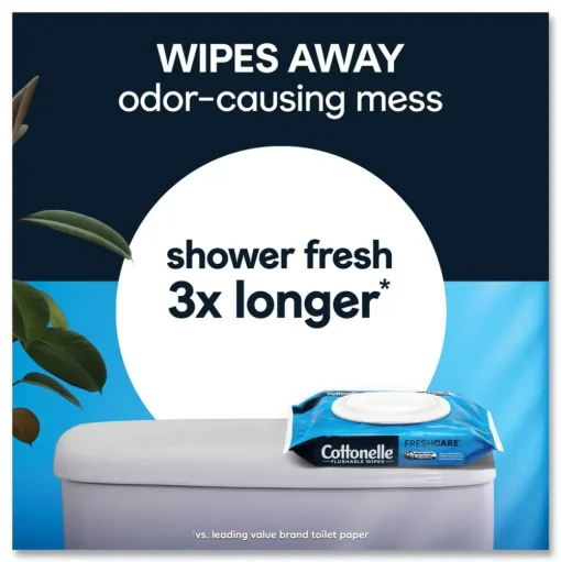 Cottonelle 35970 1-Ply 3.73 in. x 5.5 in. Fresh Care Flushable Cleansing Cloths - White (84/Pack)
