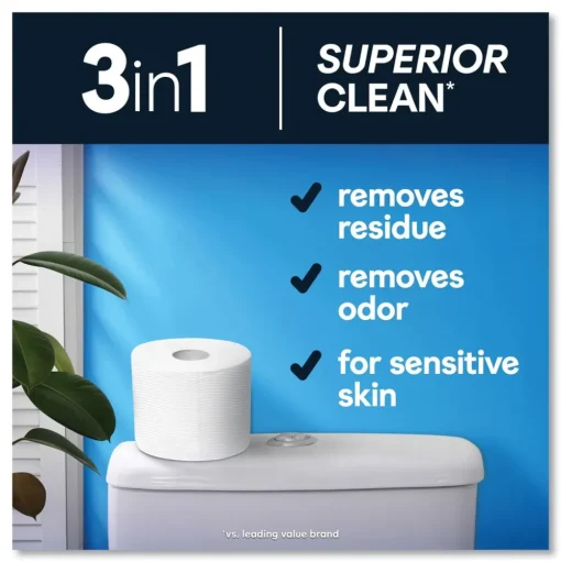 Cottonelle Ultra CleanCare 1-Ply Septic Safe Mega Rolls Strong Tissue Toilet Paper - White (48/Carton)