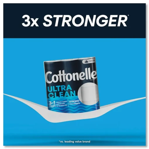 Cottonelle Ultra CleanCare 1-Ply Septic Safe Mega Rolls Strong Tissue Toilet Paper - White (36/Carton)