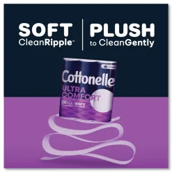 Cottonelle Ultra ComfortCare Toilet Paper, Soft Tissue, Mega Rolls, Septic Safe, 2-Ply, White, 284/Roll, 6 Rolls/Pack, 36 Rolls/Carton