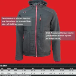 Craftsman 20V Lithium-Ion Cordless Men's Hybrid Heated Jacket (2 Ah) - Medium, Black