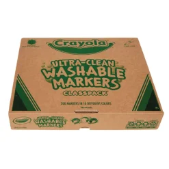 Crayola 10 Assorted Colors Fine Bullet Tip Ultra-Clean Washable Marker Classpack (200/Box)