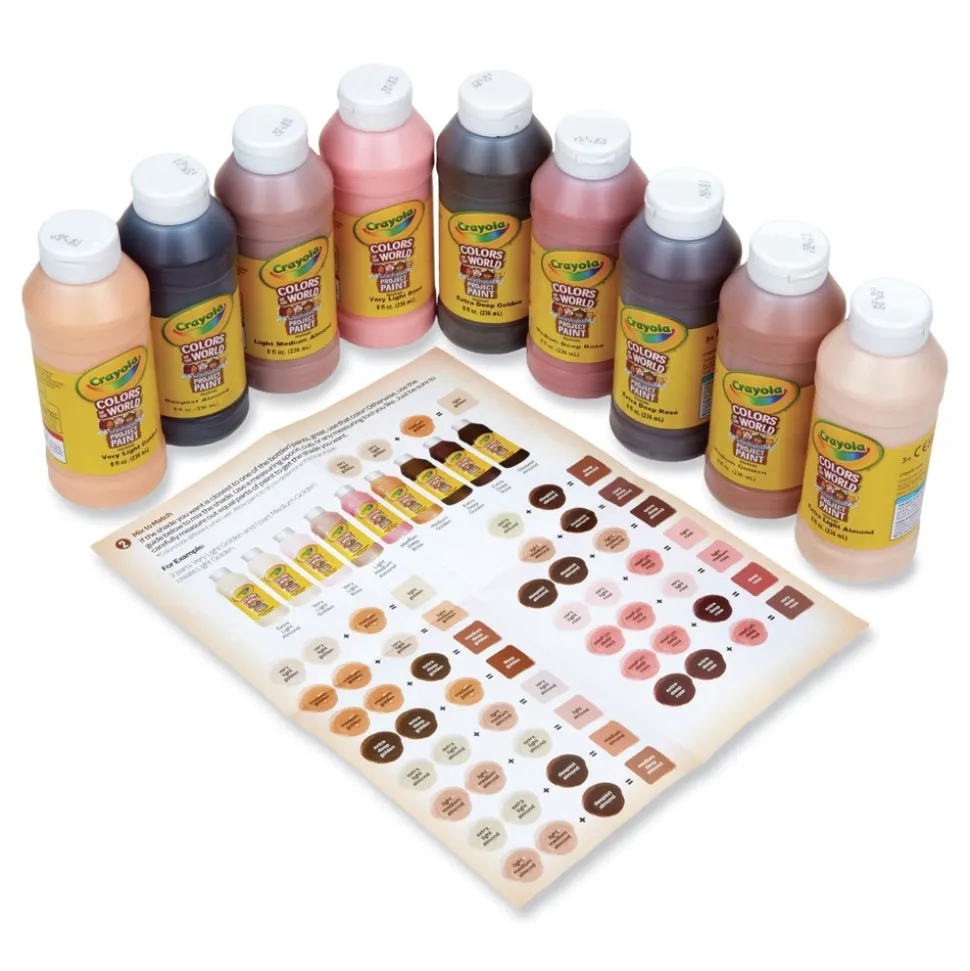 Crayola 8 oz. Bottles Colors of the World Washable Paint - 9 Assorted Colors