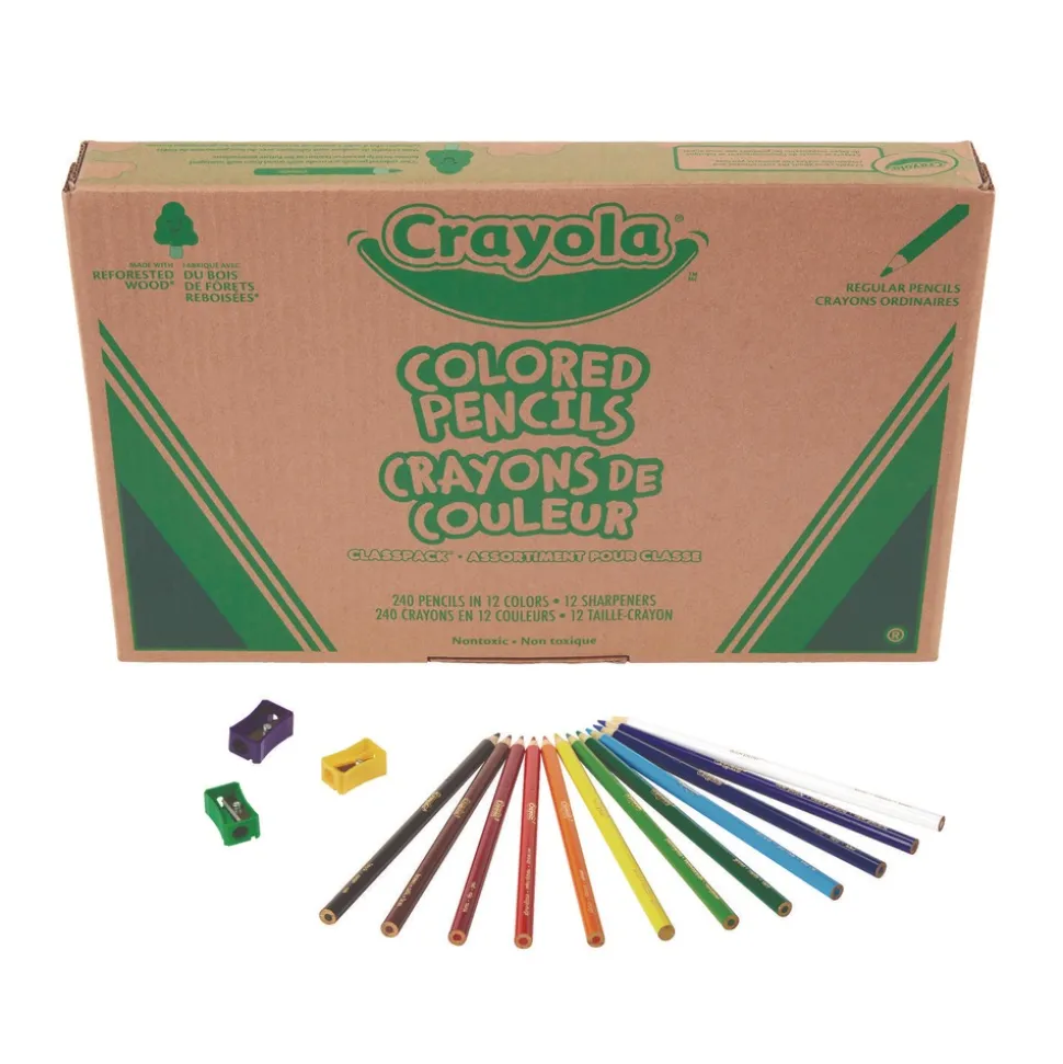 Crayola Color Pencil Classpack Set with Sharpeners - Assorted Lead and Barrel Colors (240/Pack)