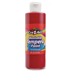Cra-Z-Art Washable Tempera Paint, 10 Assorted Colors, 8 oz Bottle, 10/Pack