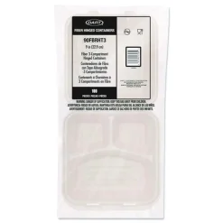 Dart 9.14 in. x 9 in. x 2.98 in. 3 Compartments ProPlanet Seal Compostable Molded Fiber Hinged Trays - Natural (200/Carton)