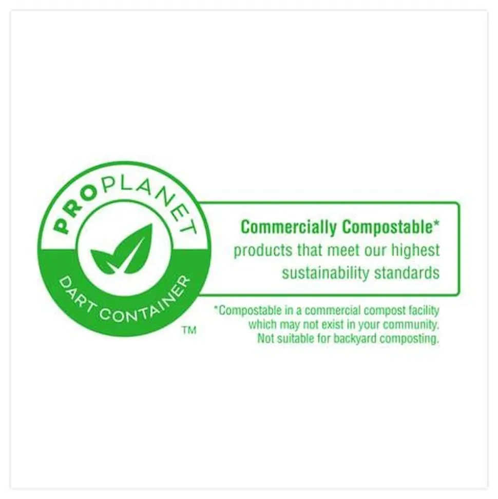 Dart 9.14 in. x 9 in. x 2.98 in. 3 Compartments ProPlanet Seal Compostable Molded Fiber Hinged Trays - Natural (200/Carton)