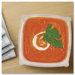 Dart 8.5 in. x 8.5 in. x 2.64 in. 12 oz. Plastic Bowls - Square Clear (504/Carton)