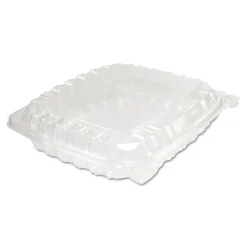 Dart C89PST1 ClearSeal 8.31 in. x 8.31 in. x 2 in. Hinged-Lid Plastic Containers - Clear (250/Carton)