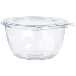 Dart CTR16BF 5.5 in. x 2.7 in. 16 oz. Tamper-Evident Flat-Lid Bowls - Clear (240/Carton)