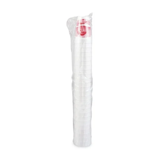 Dart 16J16H 16 oz. Horizon Printed Hot/Cold Foam Drinking Cups - Cranberry/White (1000/Carton)